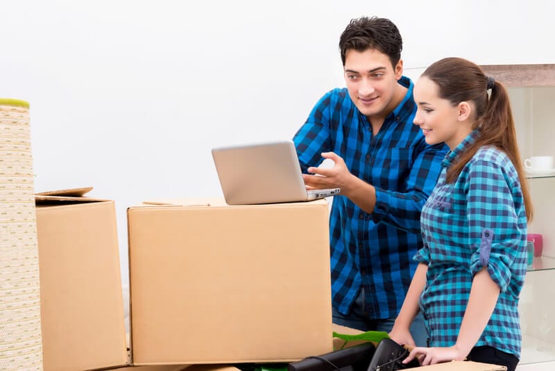 Customer reviewing a long distance moving cost estimate before relocating