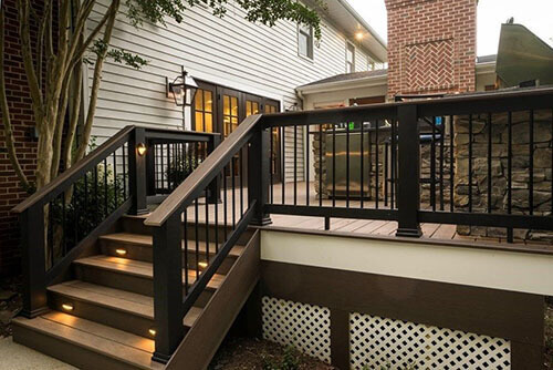 A well-maintained deck with well-maintained railings