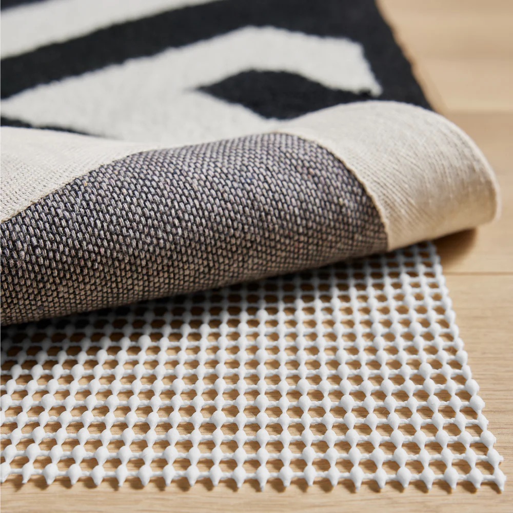 non-slip rug pad to prevent slips and falls on hardwood floor